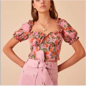 Finders Keepers Aranciata pink clementine bodice crop top